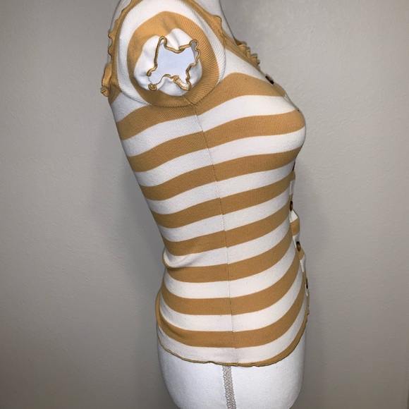 5/$25!!!  Mustard and Cream Striped Tank - Picture 9 of 9